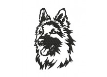 Stickdatei - Deutscher langhaar Schäferhund Silhouette